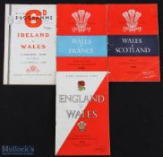 1954 Wales Home & Away Rugby Programmes (4): All four Five Nations issues for that season, G
