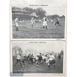 Very scarce Pair of French Rugby Postcards (2): 'Chocolate Lombard' rugby action postcards featuring