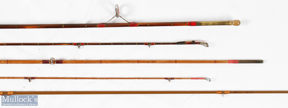 Martinez & Bird Redditch 7ft 4in split cane rod (possibly shortened), 2 piece, signs of use and wear - Image 4 of 5