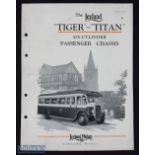 The Leyland Tiger-Titan Bus 1933 - large 8 page brochure with some 20 photographs of the engine