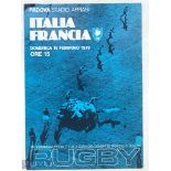 Very rare 1979 Italy v France Rugby Programme: From match played at Padova's Stadio Appiani. Lovely