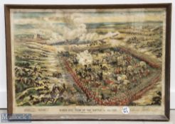 Bird's eye view of the Battle of El-Teb 1884 Chromolithograph published by G W Bacon and Co, with