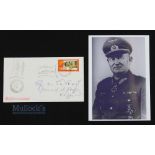 General Heinrich Freiherr von Luttwatz signed postal cover, 1964 German cover with a reproduction