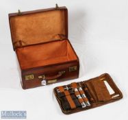 Stockland and Bennett & Co of Brompton Road, London Travel Leather Case, plus a leather gents travel