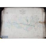 Northumberland - Plan of the Parish of Elsdon 1840 original hand colouring, measures 36x28" approx.,