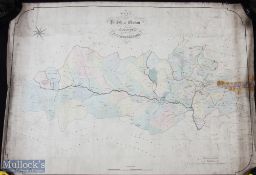 Northumberland - Plan of the Parish of Elsdon 1840 original hand colouring, measures 36x28" approx.,