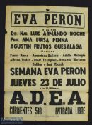 Argentina - 'Eva Peron Week' - [Semana Eva Peron] Poster date Thursday 23 July at 21:30, 'Correintes