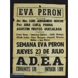 Argentina - 'Eva Peron Week' - [Semana Eva Peron] Poster date Thursday 23 July at 21:30, 'Correintes