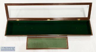 Dark Wood Lidded Display Case with glass hinged lid, this has been used for displaying golf