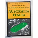 Very rare 1983 Italy v Australia Rugby programme: From the game played at Rovigo, striking. VG