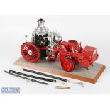 2x large Model Kit Fire Engines both are built kits, a model of 1914 Dennis fire engine London