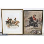 1815 Charge of 1st Lifeguards at Waterloo June 18th 1815, Print in a period frame - size #48cm x