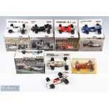 Polistil F1 Motor Sports Cars, with boxed in card examples of Brabham BT42F1, Lotus JPS F1,