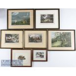 Selection of Shooting Aquatints depicting various scenes, Pheasant shooting, Wild Fowl Shooting,