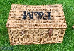 Fortnum & Mason Picnic Hamper Wicker Basket, with handle and leather straps, size #24cm x 34cm x