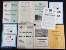 1948-59 Barbarians Rugby Programmes v Clubs & Countries (9): Often-historic issues from the famous