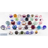 Large selection of assorted glass paperweights including 18x Caithness examples, 6 are second