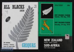 1970 Griquas and S Africa v NZ Rugby Programmes (2): Issues from Kimberley and the 3rd test at