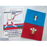 Very rare 1986 Wales B Italy Tour Rugby Programmes (2): From the games against Italy B in Rome and