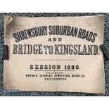 c1880 Shrewsbury Suburban road and bridge to Kingsland, a large booklet of lithograph plans and