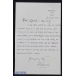 Field Marshal Frederick Roberts (1832-1914) Autographed Typed Letter dated 7 June 1909 headed '