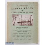 Barbellion, Dr P - "Lancer Leger et Poissons de Sport" 1941 Paris 1st edition, printed in French,