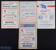 1947-1951 Welsh Rugby Programmes (4): Wales v Ireland 1947, v Scotland 1948, v S Africa 1951 and the
