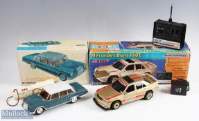 2x Large-Scale Remote-Controlled Cars Pava, Spain Mercedes car in blue colour with yellow tinted