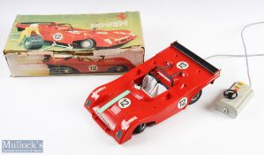 Piko 1:12 Scale Remote Controlled Ferrari 312 PB Racing Car in red with racing decals, with grey
