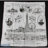 Blackpool - "A Present from Blackpool". Printed on cloth c1905 - showing the then new Promenade