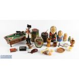 Treen, Tin Advertising and mixed collectables with noted items of J N Taylor Perfumery sweet pot