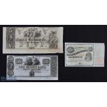 19th century USA Unissued Bank Notes - Canal & Banking Co, New Orleans $5 and State of New Jersey