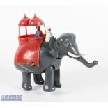 Triang Minic clockwork Elephant and Howdah plastic novelty toy with key and good working condition