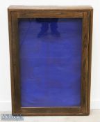 Large Oak Shop Display Cabinet which have been used displaying shirts, fabric backing but could