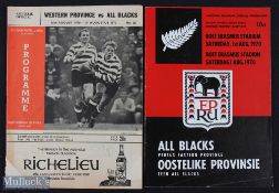 1970 Eastern & Western Province v NZ Rugby Programmes (2): The first excellent, the second a
