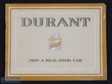 Automotive - Durant 1922 an interesting 16 page sales catalogue with illustrations of 4 models and