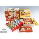 Period Tinplate and Wooden Toys to include a tinplate xylomatic game made in Spain, with box, a