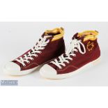 Ed Sheeran owned and worn Lacoste Trainers Size 10 with COA. Purple and Yellow vintage style