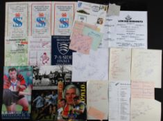 Rugby Autographed programmes etc Collection (25+): Heavily signed Snelling Sevens with many Welsh