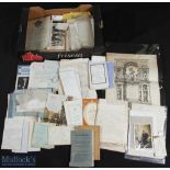 Assorted Ephemera - box with a good selection including 18th/19th c letters, printed ephemera,