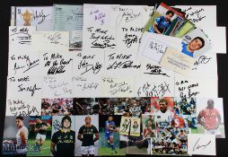Rugby Autograph Card Collection (80+): Close to 30 top players collected on card etc in 1997, and 50