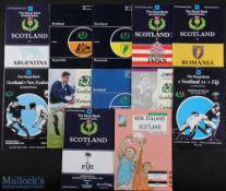 1972-1995 Scotland v Tourists Rugby Programmes (12): v NZ 1972, 1983 & 1991 (RWC play-off);