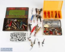 Selection of over 40x artificial baits, made up of - spoons, Devons, Shakespeare, Abu, Mepps (5)