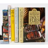 Fly Fishing Books, to include The New Illustrated Dictionary of Trout Flies John Roberts 1986, Trout