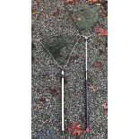 The Viking Knotless folding triangular head landing net 19" at top, unextended 42" approx. plus an