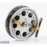 Early WR Products Speedia 4" narrow drum centre pin reel with good maker's marks, all allow