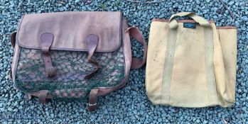 2x canvas bags, one by Liddesdale and one unnamed, one with a 2" shoulder strap, both in used