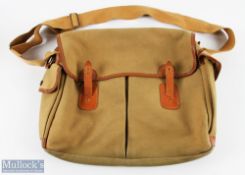 Liddesdale Newcastleton canvas and leather game/fishing shoulder bag 13" x 13" x 4 1/2", large