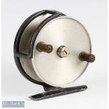 Hardy Bros "The Goodwin" sea reel, 3 5/8" spool with spindle centre tensioner, twin brass mounted