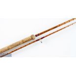 R Chapman & Co Ware, Herts, Peter Stone Ledgerite split cane rod 10' 2pc, 26" mushroom handle with